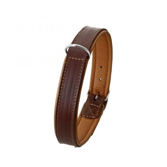 Karlie - Rondo Halsband met voering - Bruin - 22 mm / 52 cm