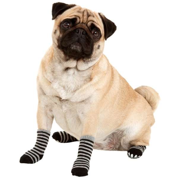 Karlie Doggy Socks hondensokken set van 4 - zwart/grijs - M