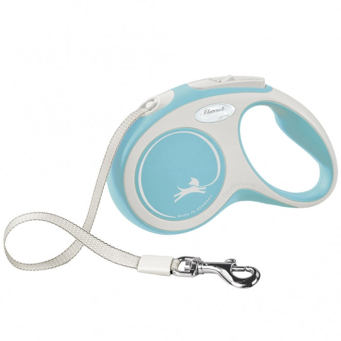 FLEXI Intrekbare riem COMFORT - 5m - tot 15kg - lichtblauw