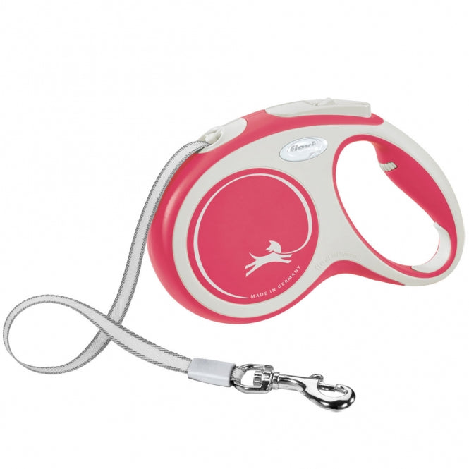 FLEXI Intrekbare riem COMFORT - 5m, tot 25kg - rood