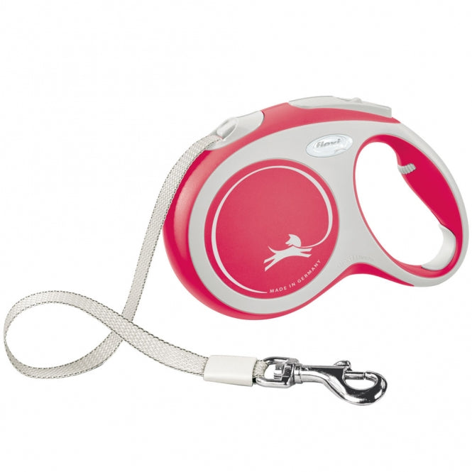 FLEXI - Intrekbare riem - New COMFORT - 5m - tot 60kg - Rood