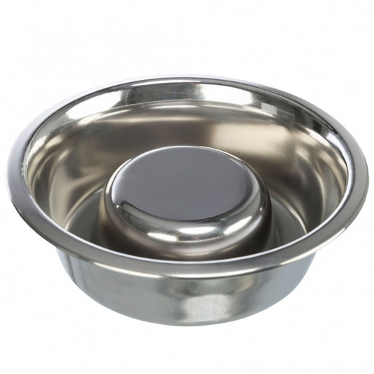 Trixie Slow Feeding roestvrijstalen voerbak - 1,5 l/ø 24 cm