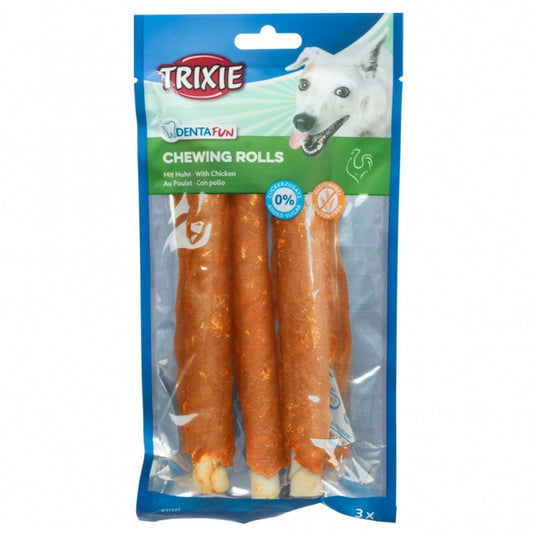 Trixie Denta Fun Kip Kauwrollen - 17cm / 3 stuks