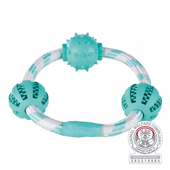 Trixie Denta Fun Touwring met Ballen