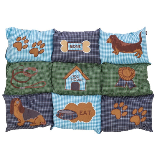 Trixie patchwork deken - blauw/groen - 80 x 55 cm