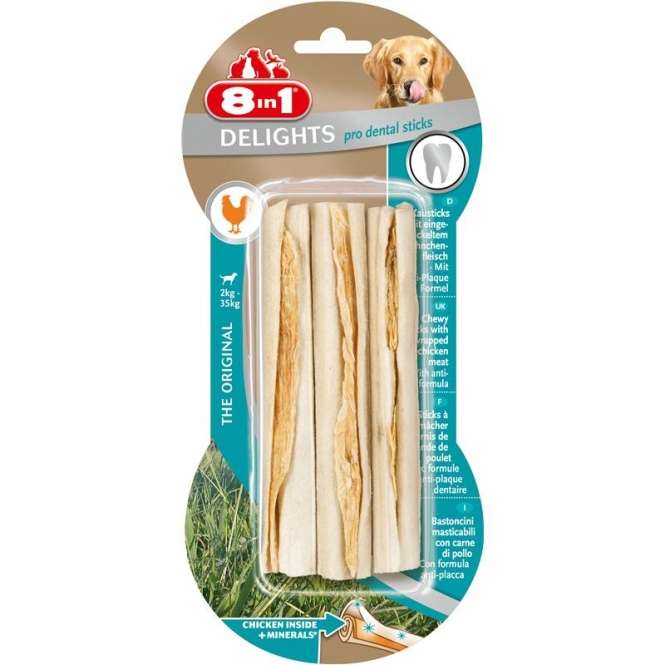 8in1 Dental Delights Kauwsticks - 3 Stuks