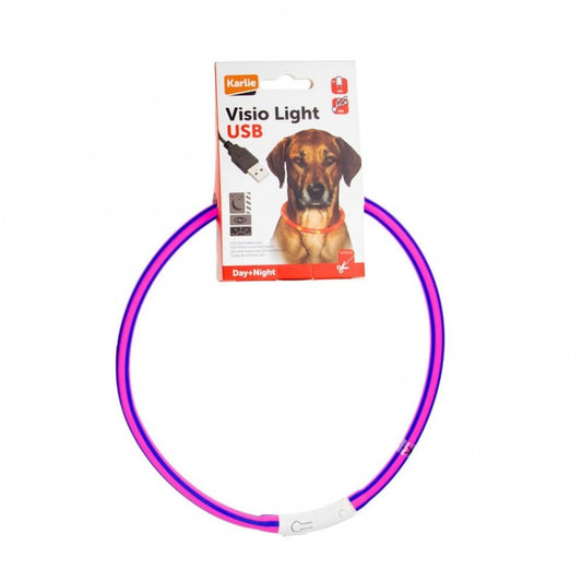 Karlie Visio Light LED lichtbuis met USB - Gestreept - paars-roze