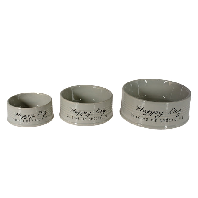Duvoplus Voerbak Stone Happy Dog - grijs - 520ml - Ø14,5cm