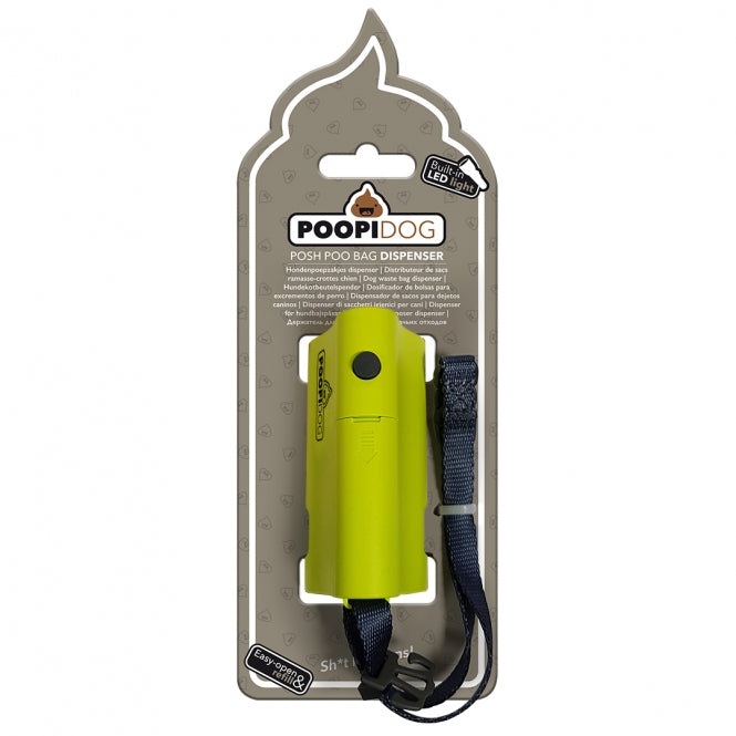 Poopidog - Hondenpoepzakjes dispenser met LED-verlichting - Limoen