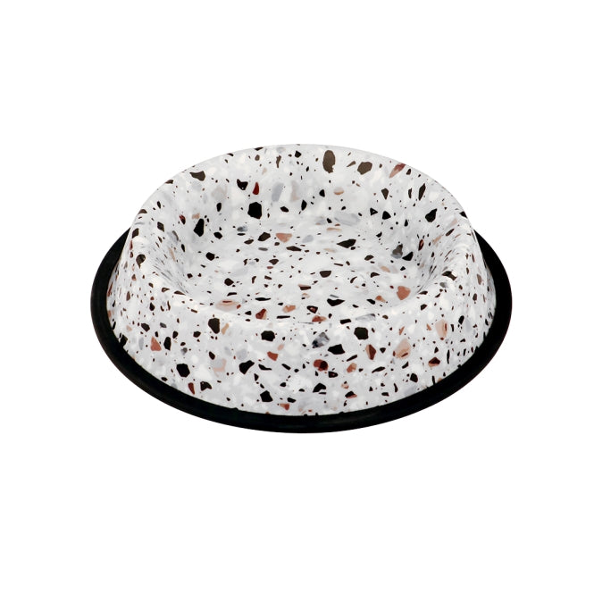 Duvoplus RVS Voerbak Deco fix terrazzo look - 2100ml / 32,3x32,3x6,1cm