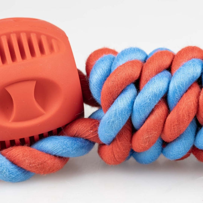 Duvoplus Rubrob Haltertouw met 2 Ballen - rood