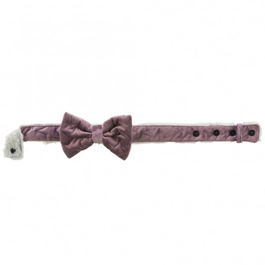 Trixie Halsband Estelle met boog - Lila - M-L: 40-55 cm/40 mm