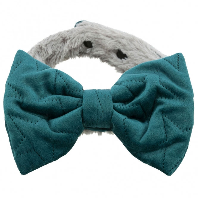 Trixie Halsband Estelle met Strik - groen - S-M: 30-45 cm/40 mm