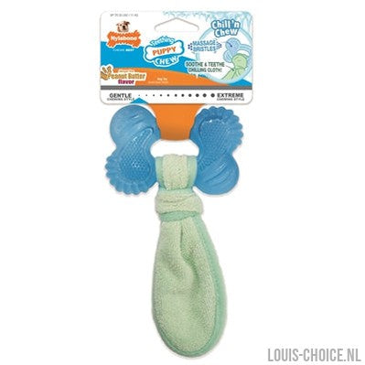 Nylabone Puppy Freezer Bone With Wash Cloth Pindakaassmaak-NYLABONE-Louis Choice