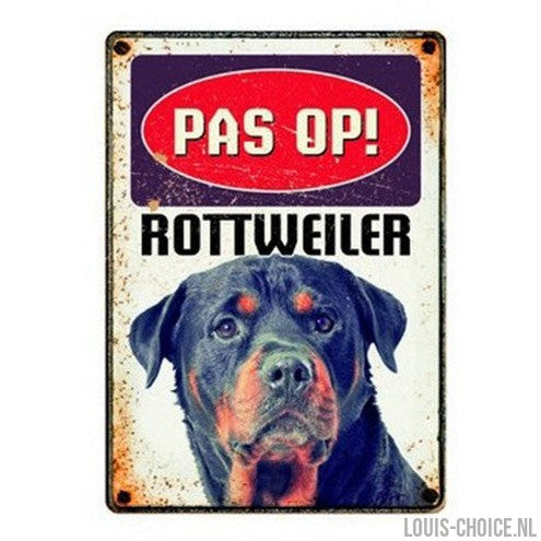 Plenty Gifts Waakbord Blik Rottweiler-PLENTY GIFTS-Louis Choice