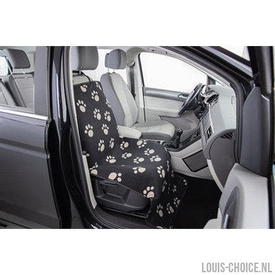 Trixie Autodeken Pootprint Nylon / Fleece Zwart / Beige-TRIXIE-Louis Choice