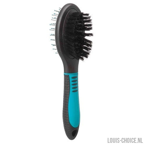 Trixie Borstel Dubbelzijdig Dekhaar / Onderwol Kunststof Zwart / Blauw-TRIXIE-Louis Choice
