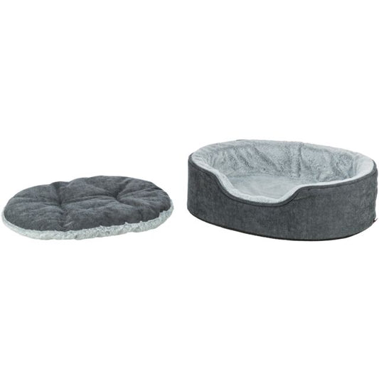 Trixie Vital Bed Lino Soft, ovaal - grijs/lichtgrijs - 83 x 67 cm