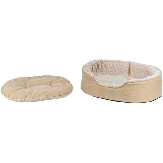 Trixie Vital Bed Lino Soft, ovaal - beige/crème - 110 × 92 cm