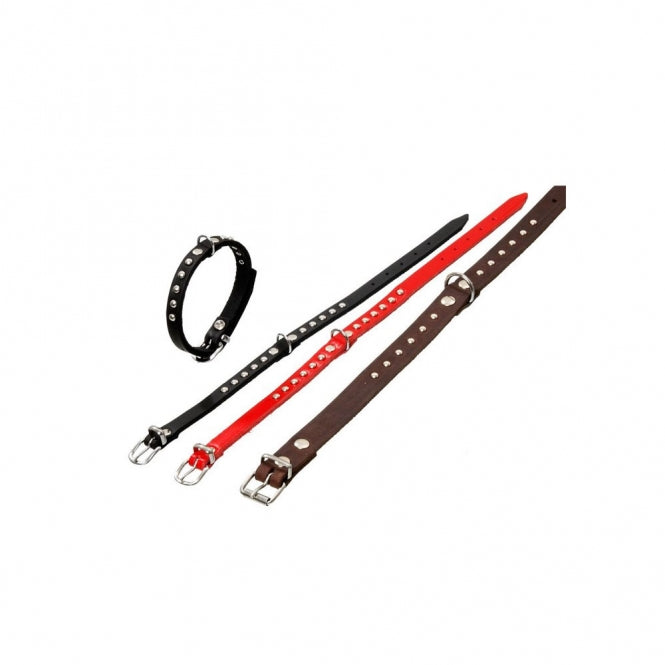 Karlie RONDO halsband met decoratieve klinknagels - Rood - 52cm / 20mm