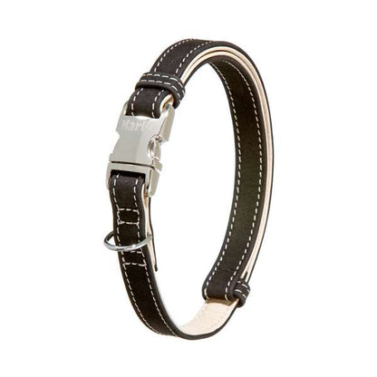 Karlie Buffalo Ultra Halsband - Zwart/Hellbeige - 25 mm / 45-65 cm