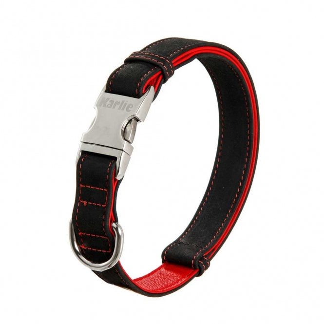 Karlie Buffalo Ultra Halsband - Zwart/Rood - 40 mm / 55-75 cm