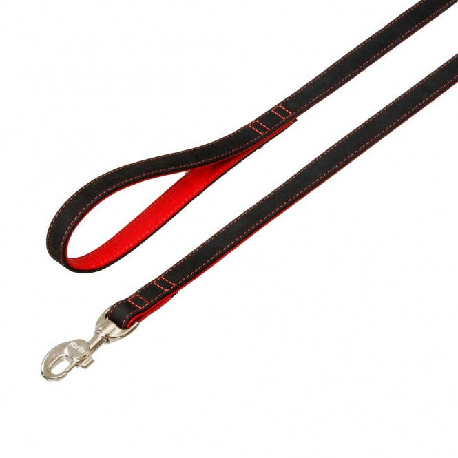 Karlie Buffalo Ultra Lijn - Zwart/Rood - 20 mm / 100 cm