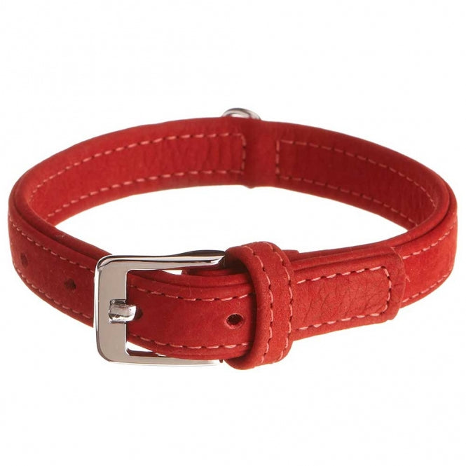 Karlie Buffalo - kalfslederen kraag - Rood - 24 cm/10 mm
