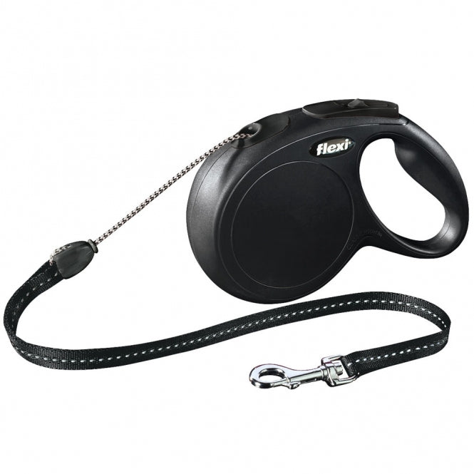 FLEXI Rollijn New CLASSIC Touw - 8m, tot 20kg - Zwart