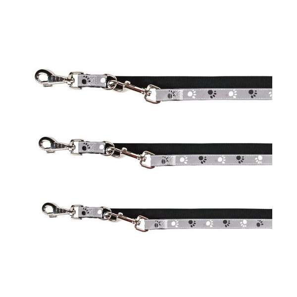 Trixie Verlengingslijn Silver Reflect - Pootjes-motief - 2 m / 25 mm