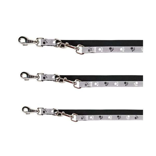 Trixie Verlengingslijn Silver Reflect - Pootjes-motief - 2 m / 25 mm