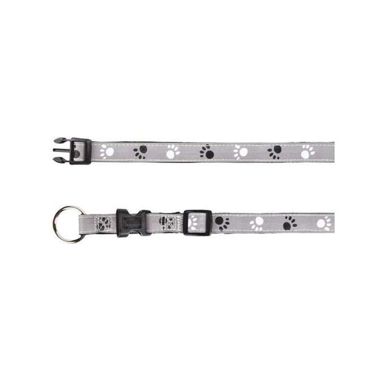 Trixie Halsband Silver Reflect - Pootjes-motief - 35-55 cm / 20mm