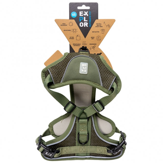 Duvoplus - EXPLOR Ultimate Fit - No-Pull- Harnas - Undercover Green - L - 48-58cm - 58-81cm