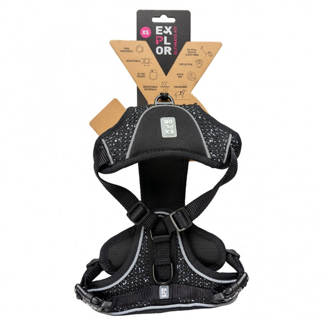 Duvoplus - EXPLOR Ultimate Fit No-Pull-Harnas - Graniet zwart - XS - 28-37cm - 32-43cm