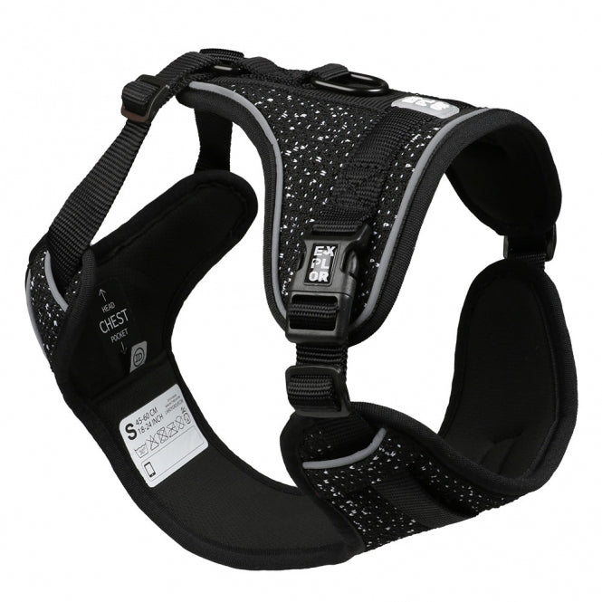 Duvoplus - EXPLOR Ultimate Fit No-Pull-Harnas - Graniet zwart - L - 48-58cm - 58-81cm