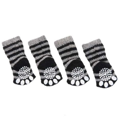 Karlie Doggy Socks hondensokken set van 4 - zwart/grijs - L