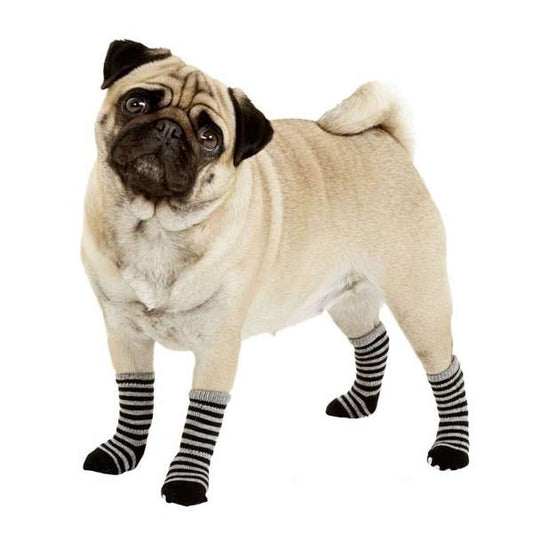Karlie Doggy Socks hondensokken set van 4 - zwart/grijs - L