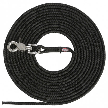 Trixie Sleeplijn, rond van Zeiltouw met Trigger Snap Hook - zwart - 10 m