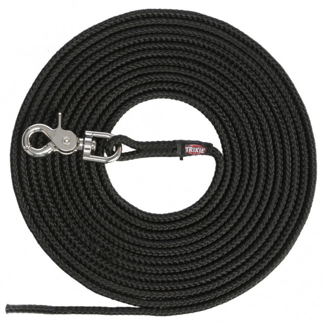 Trixie Sleeplijn, rond van Zeiltouw met Trigger Snap Hook - zwart - 5 m