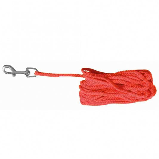 Trixie Sleeplijn van Nylon - rood, 5 m