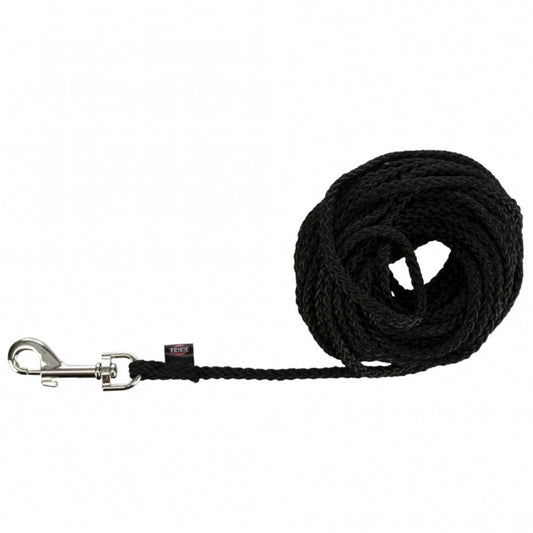 Trixie Sleeplijn van Nylon - zwart, 15 m