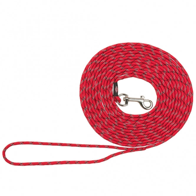 Trixie Junior Puppy-Sleeplijn, rond - Rood / 4 m, ø 4 mm