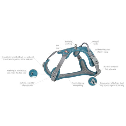 Trixie Premium Active Tuig - petrol - 69-87 cm/25 mm