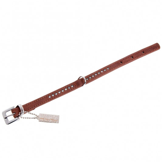 Karlie Buffalo Strass-Halsband - Bruin 1-rijig, 24cm/10mm