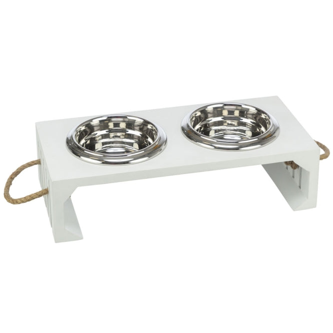 Trixie BE NORDIC kommenset, MDF/roestvrij staal - 2 × 0,4 l