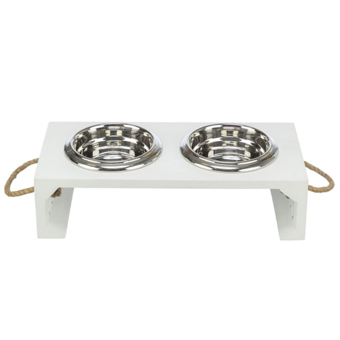 Trixie BE NORDIC kommenset, MDF/roestvrij staal - 2 × 0,9 l