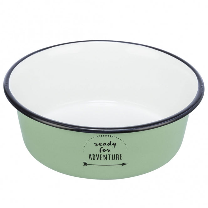 Trixie geëmailleerde/roestvrijstalen kom - Ready for Adventure - 0,9 l/ø 17 cm