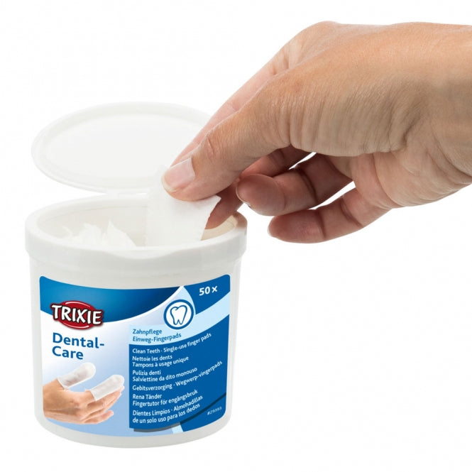 Trixie - wegwerpvingerkussentjes voor mondverzorging - 50 stuks