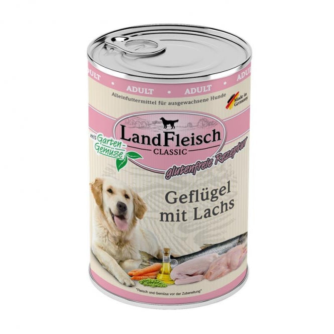 Landfleisch Dog Classic Gevogelte met Zalm & Tuingroente - 400 g