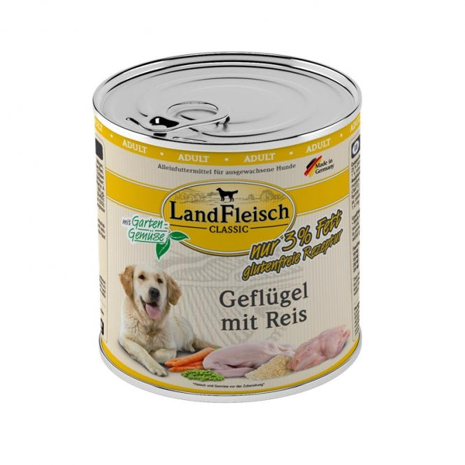 Landfleisch Dog Classic Gevogelte met Rijst extra mager - 800 g